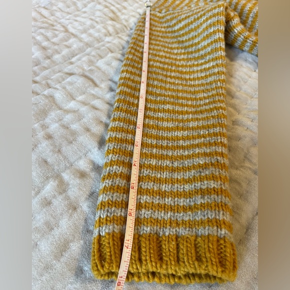 BABAA Jumper No6 In Ochre Striped Wool Sweater Mock Neck Iconic No 6 One Size - Picture 15 of 16